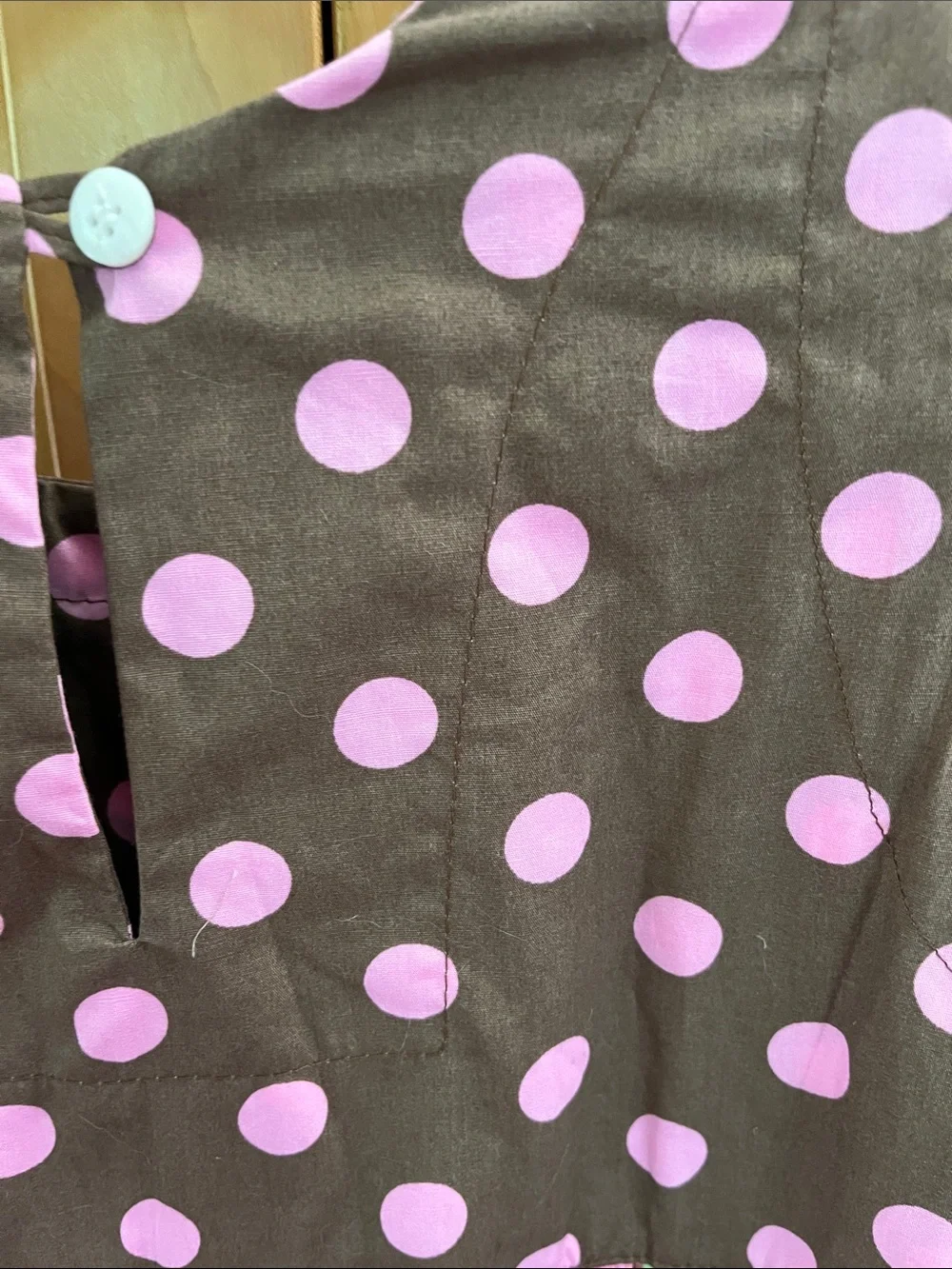 Corkys Brown Bodice Pink Polka Dot & Pink Green Floral Skirt Kids Dress